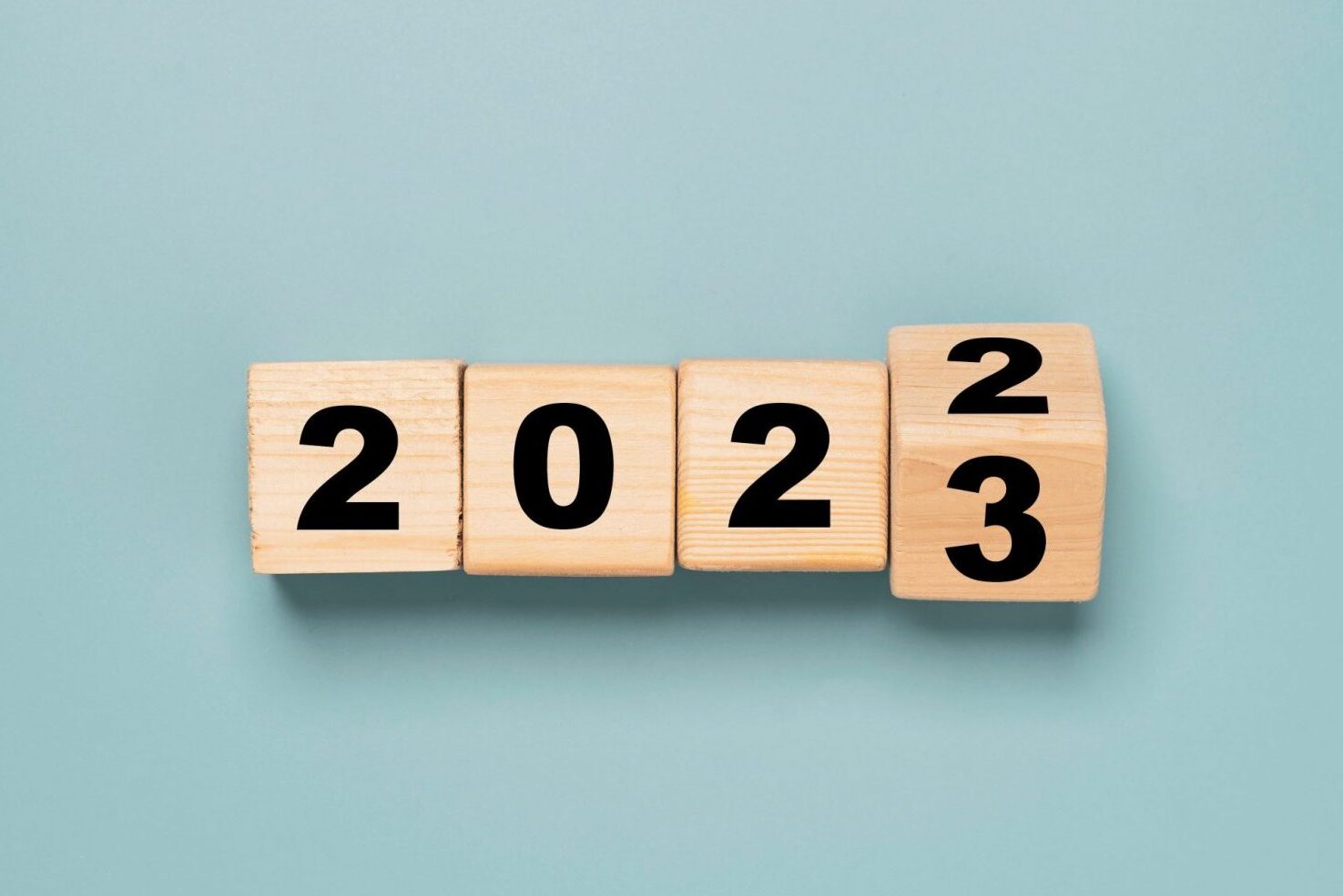 Top IT Trends in 2023. 2022 blocks, the "2" turning over to a "3 making it 2023.