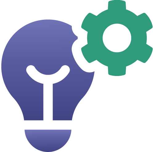 Cog and lightbulb logo